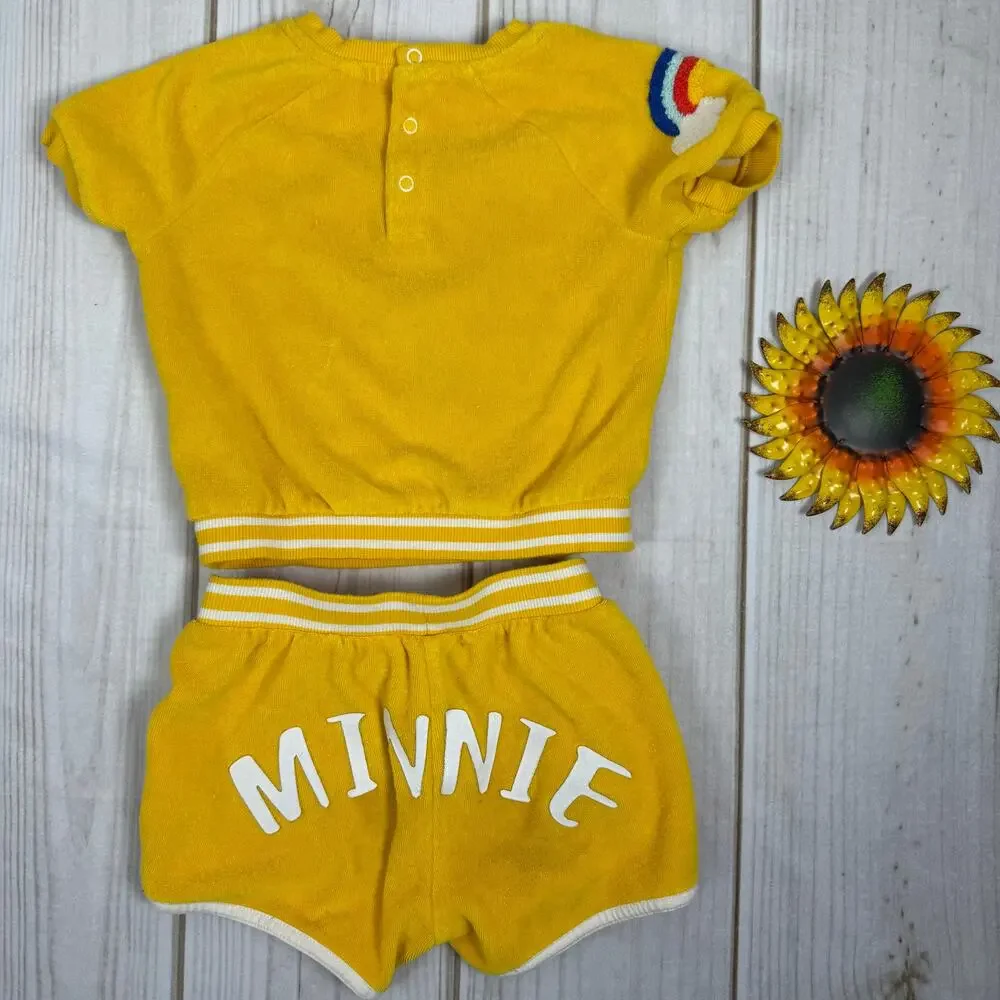 disney store baby minnie mouse summer terry toddler outfit size 18-24‎ months